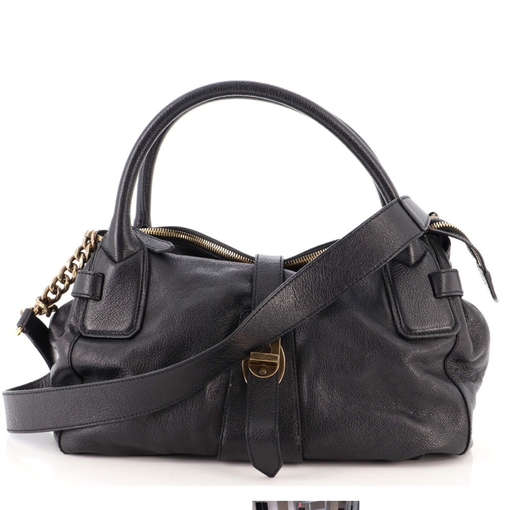 Burberry black tote buffalo leather